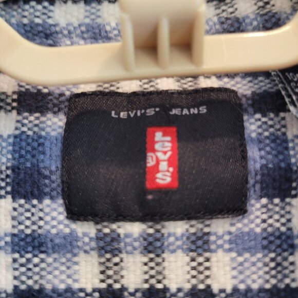 Levis Button Up Shirt Mens Large Blue Plaid Jeanswear Casual Cotton Top - Picture 4 of 9